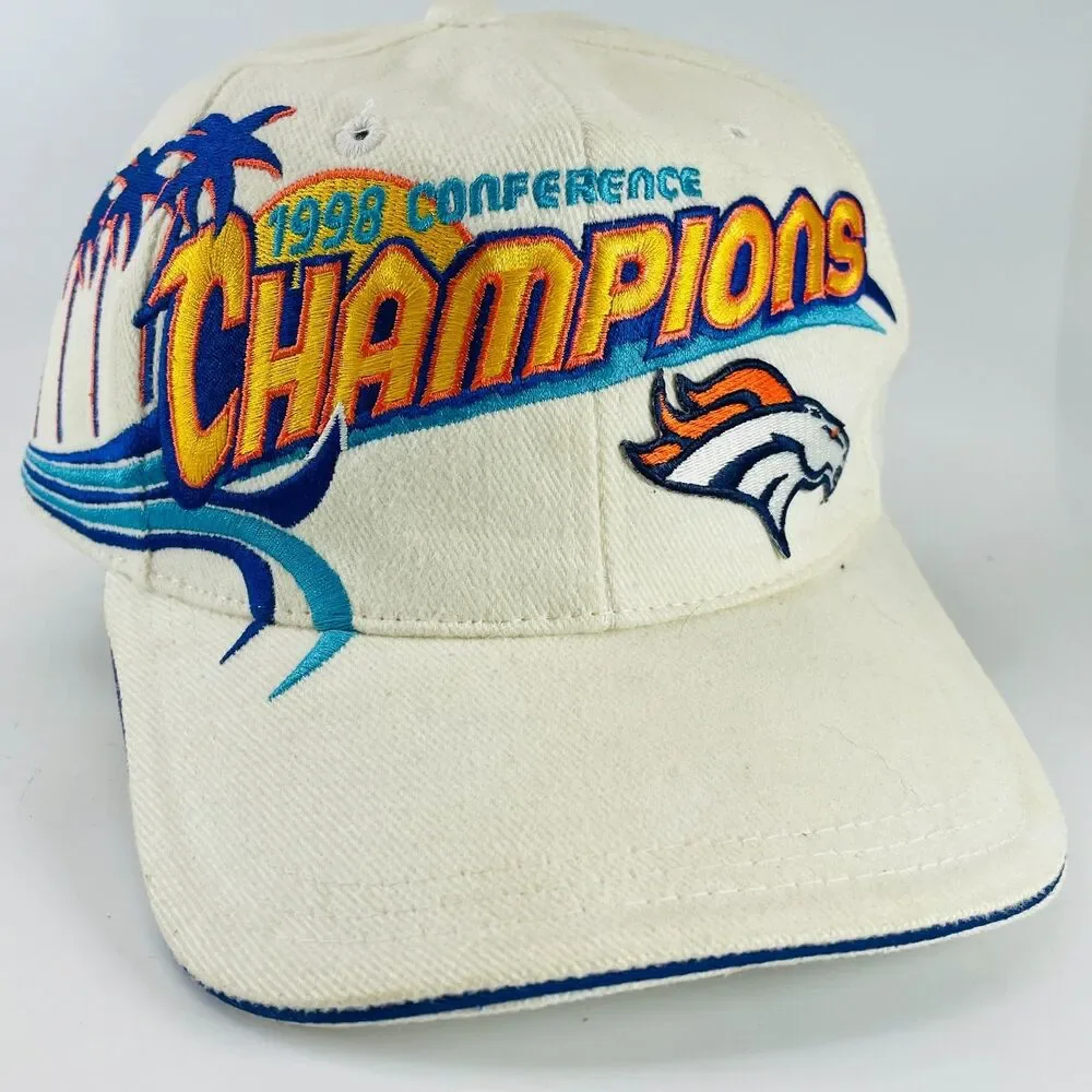 VIntage Denver Broncos 1998 AFC Champions Hat Sports Specialties Pro Line Miami